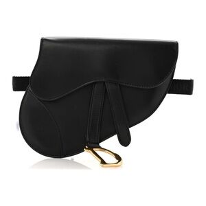 CHRISTIAN DIOR
Calfskin Saddle Belt Bag Black